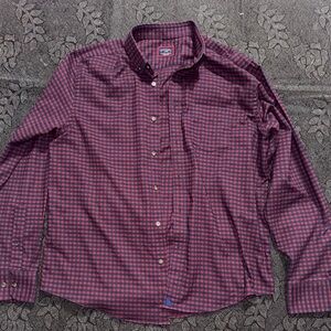 UNTUCKit Men's Burgundy and Navy Checkered Shirt